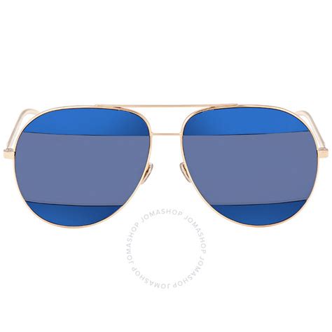 Dior Split Blue Mirror Pilot Unisex Sunglasses DIORSPLIT2